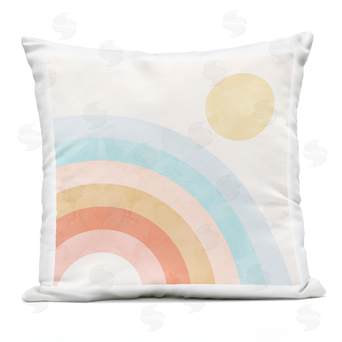 Retro Rising Sun Pastel Arch Rainbow Outdoor Printed Pillow, Home Decor by Stupell Studio