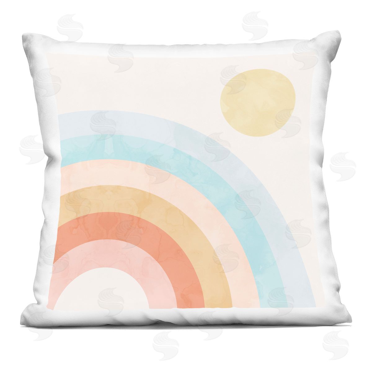 Retro Rising Sun Pastel Arch Rainbow Decorative Printed Pillow, Home Decor by Stupell Studio