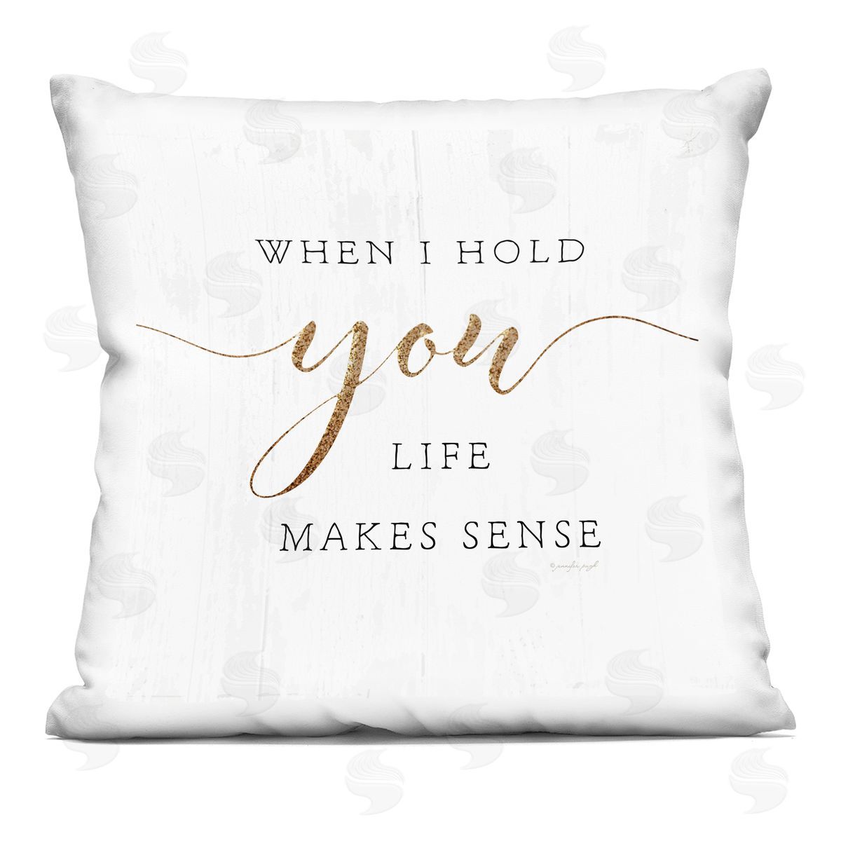 Life Makes Sense Romantic Farmhouse Love Phrase Decorative Printed Pillow, Home Decor by Jennifer Pugh