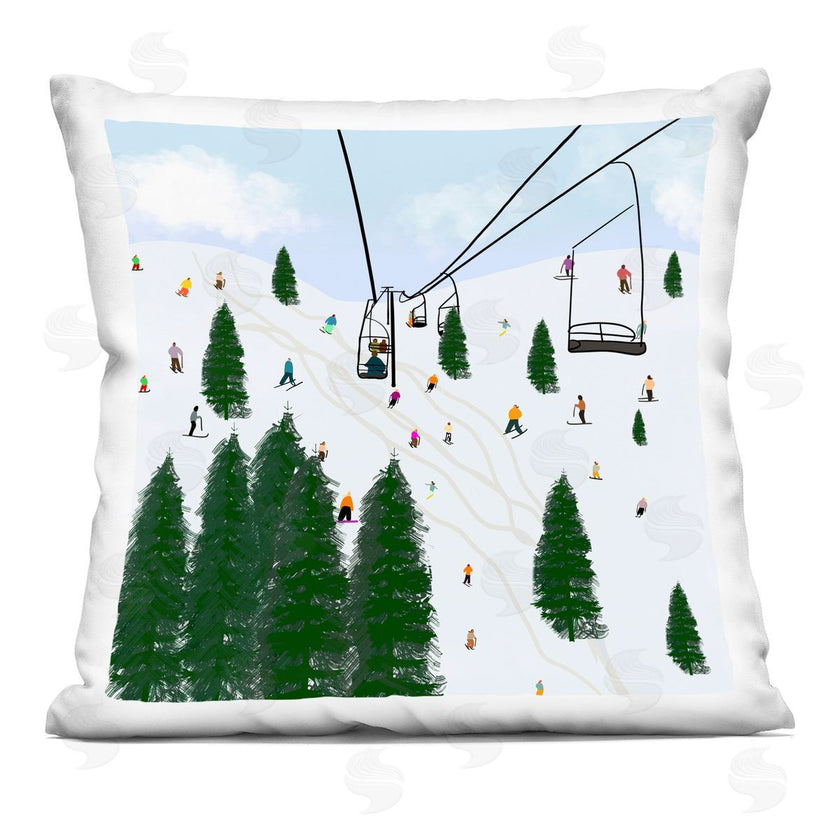 Ashley Singleton | Busy Ski Slopes Lift Winter Sports Scenery