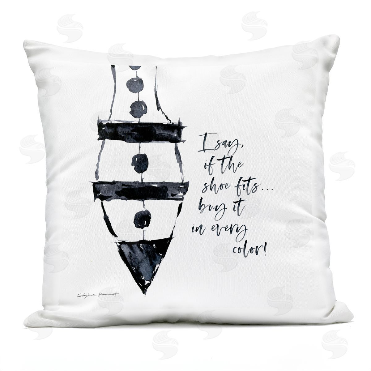 If The Shoe Fits Fashion Heel Phrase Outdoor Printed Pillow, Home Decor by Stephanie Workman Marrott