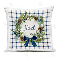 Victoria Barnes | Winter Noel Holiday Plaid Botanical Pinecone Wreath