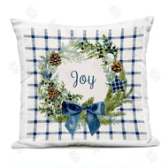Victoria Barnes | Holiday Tartan Joy Phrase Pinecone Wreath