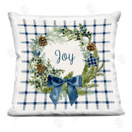 Victoria Barnes | Holiday Tartan Joy Phrase Pinecone Wreath