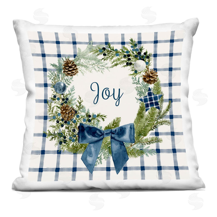Victoria Barnes | Holiday Tartan Joy Phrase Pinecone Wreath