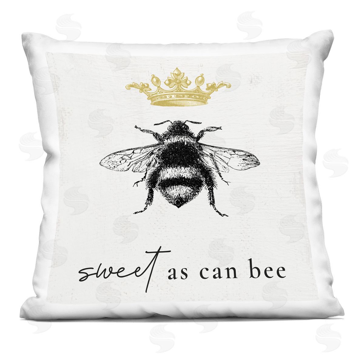 Sweet As Can Bee Royal Crown Insect Phrase Decorative Printed Pillow, Home Decor by Stupell Studio