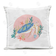 Deborah Curiel | Pink Swimming Sea Turtle Marine Ocean Botanicals