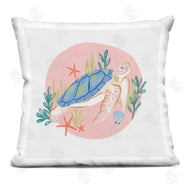 Deborah Curiel | Pink Swimming Sea Turtle Marine Ocean Botanicals