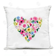 Elizabeth Tyndall | Vivid Floral Blossoms Heart Shape Love Text