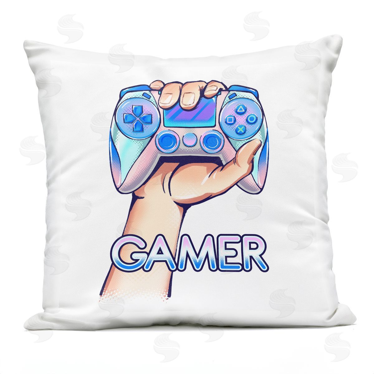 Hand Holding Radiant Video Game Controller Outdoor Printed Pillow, Home Decor by Ziwei Li