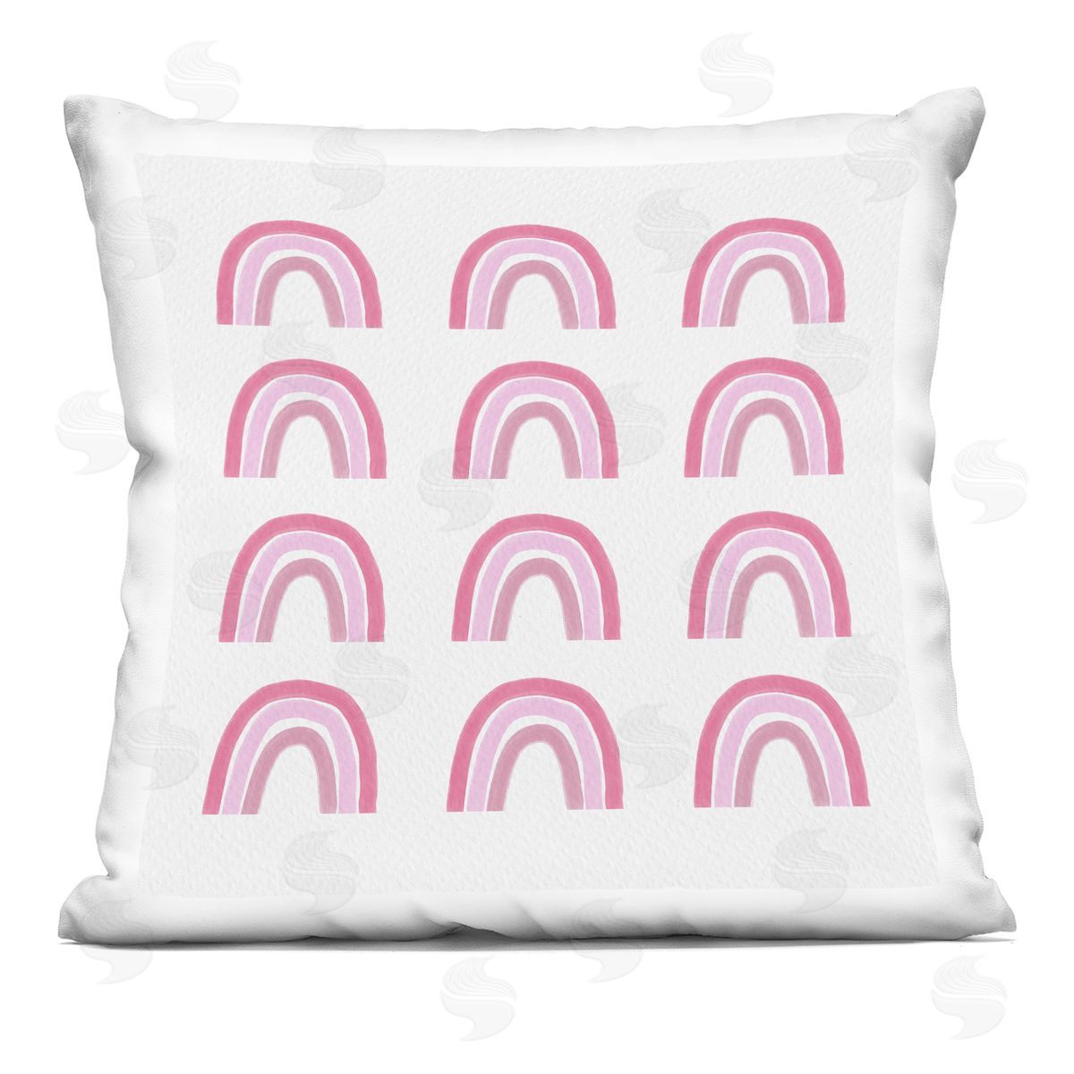 Pink Stripes Rainbow Arch Shapes Pattern Decorative Printed Pillow, Home Decor by Amy Brinkman