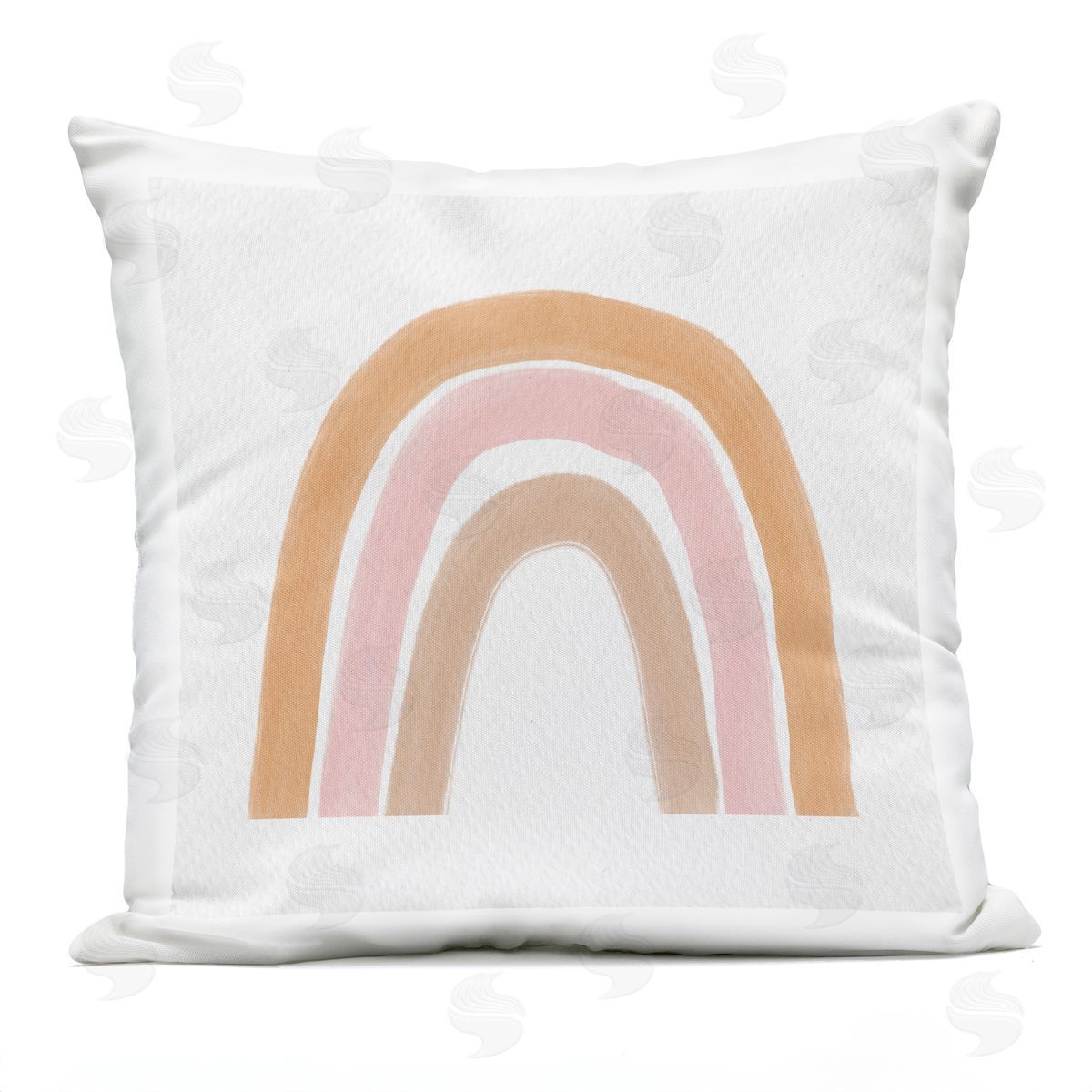 Neutral Pinks Casual Rainbow Arch Design Outdoor Printed Pillow, Home Decor by Amy Brinkman