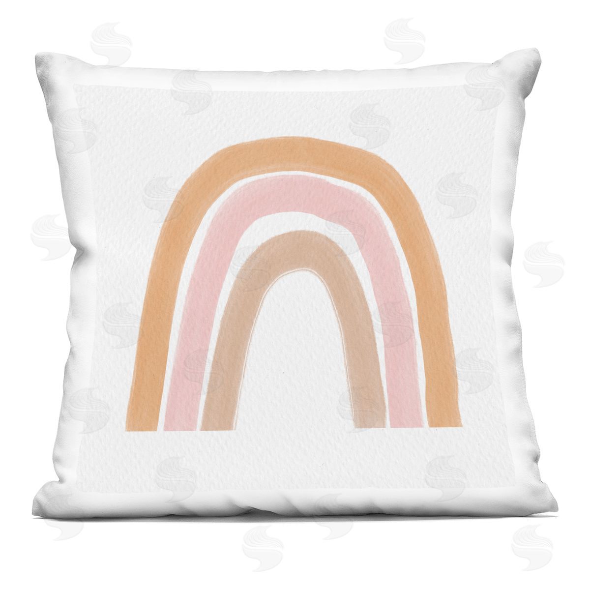 Neutral Pinks Casual Rainbow Arch Design Decorative Printed Pillow, Home Decor by Amy Brinkman