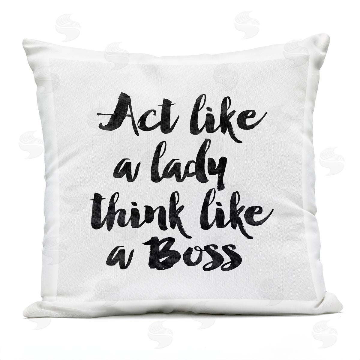 Lady Boss Bold Black Girl Power Calligraphy Outdoor Printed Pillow, Home Decor by Amy Brinkman
