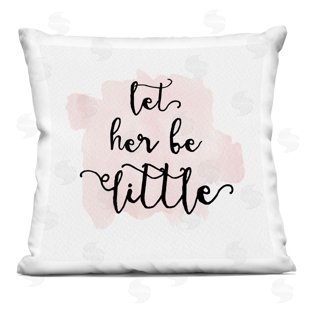 Let Her Be Little Pink Nursery Baby Calligraphy Decorative Printed Pillow, Home Decor by Amy Brinkman