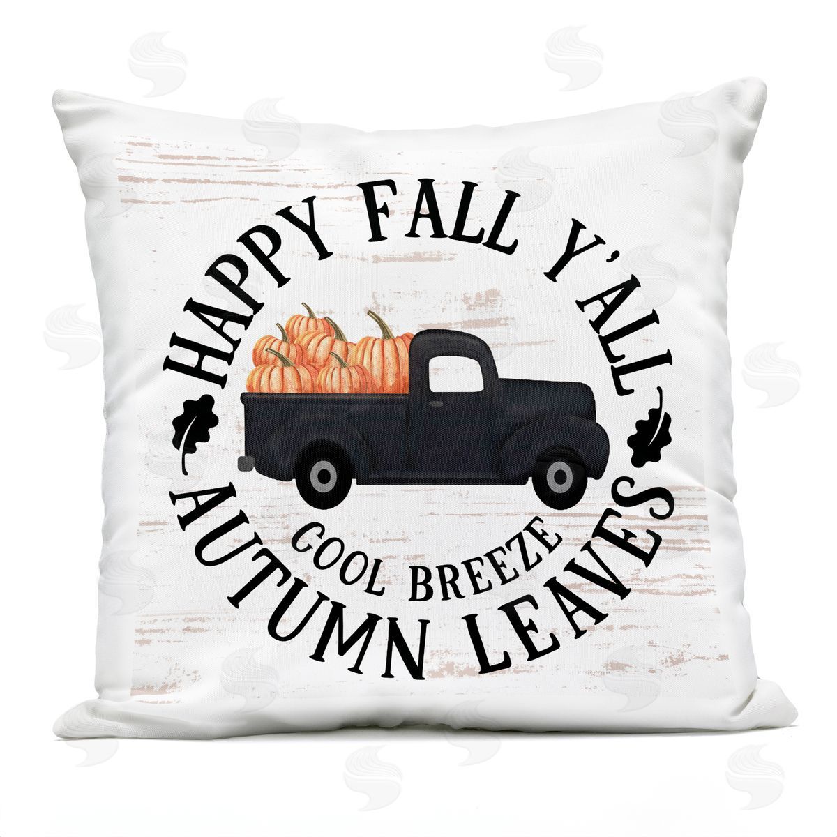 Happy Fall Y'all Rustic Pumpkin Truck Outdoor Printed Pillow, Home Decor by Lettered and Lined