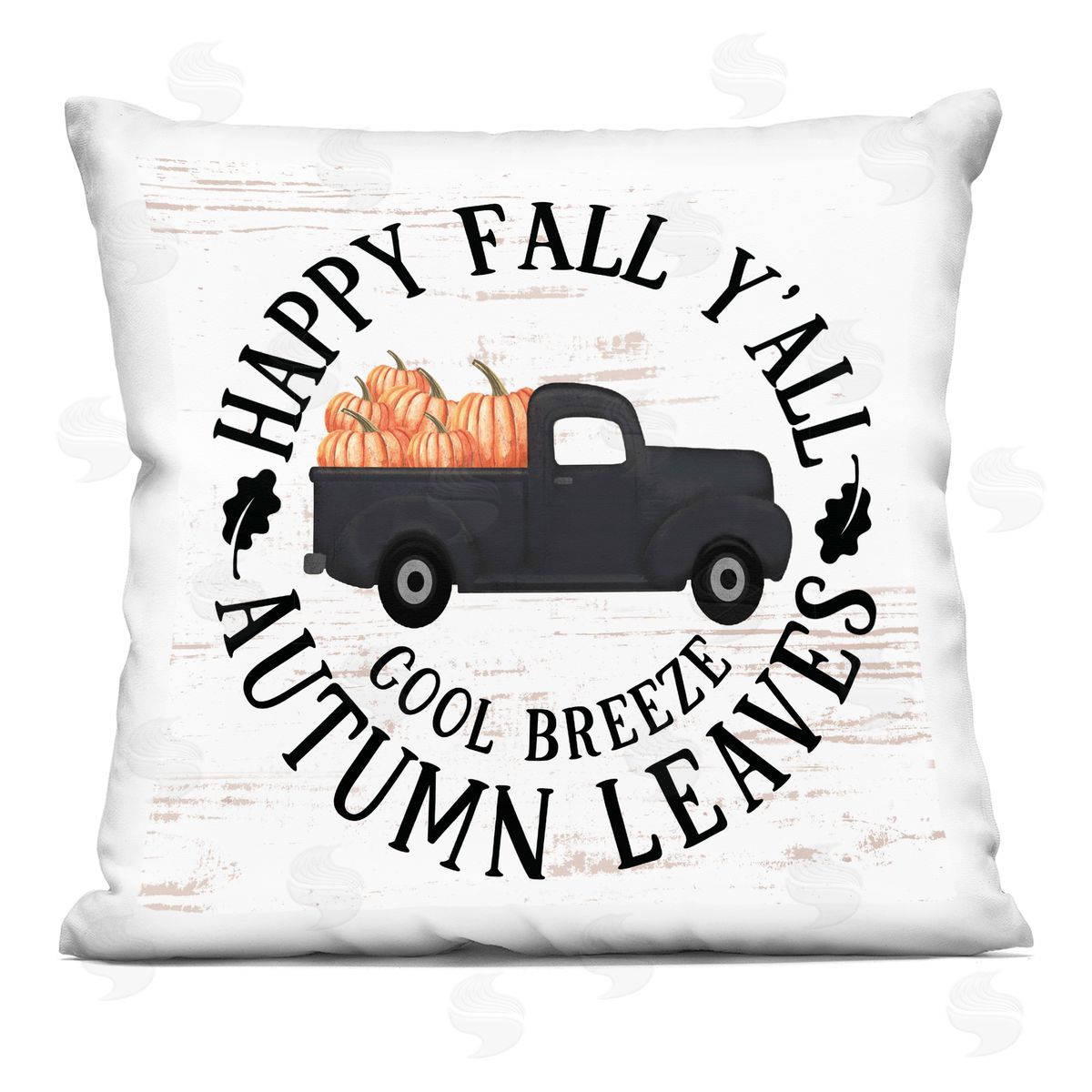 Happy Fall Y'all Rustic Pumpkin Truck Decorative Printed Pillow, Home Decor by Lettered and Lined