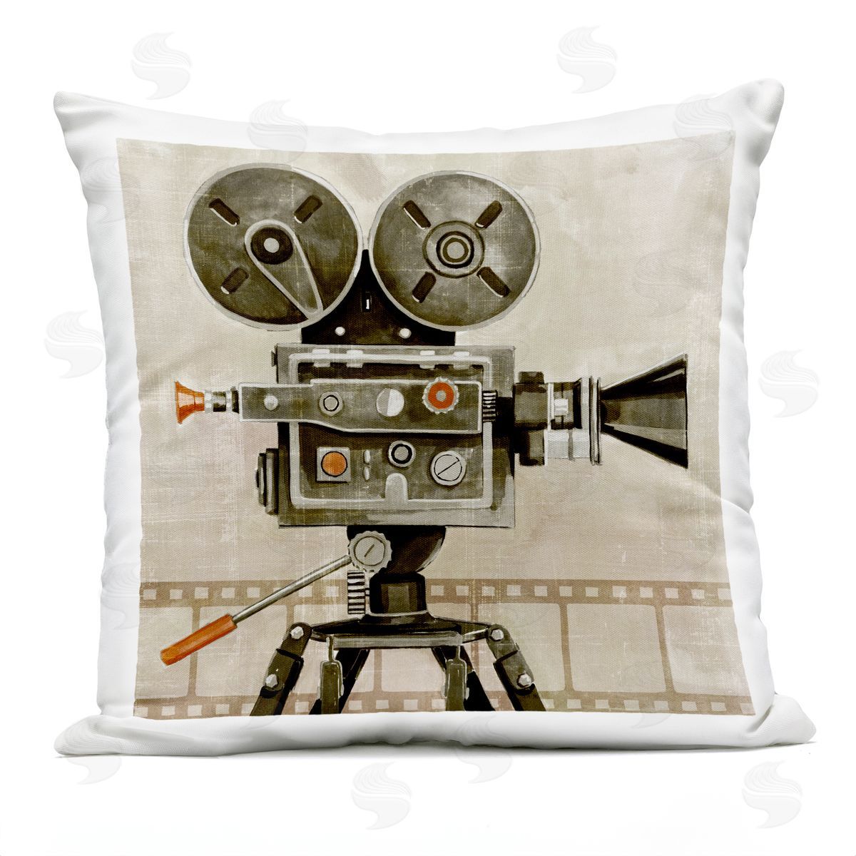 Vintage Movie Reel Projector Film Cinema Outdoor Printed Pillow, Home Decor by Grace Popp