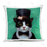 Lucia Heffernan | Good Sir Top Hat Cat Green Background
