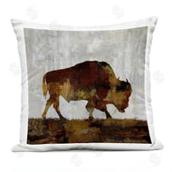 Carl Colburn | Brown Bison Silhouette Distressed Woodland Nature
