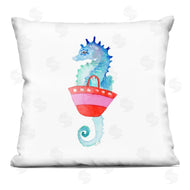 Lanie Loreth | Blue Seahorse Carrying Red Beach Bag