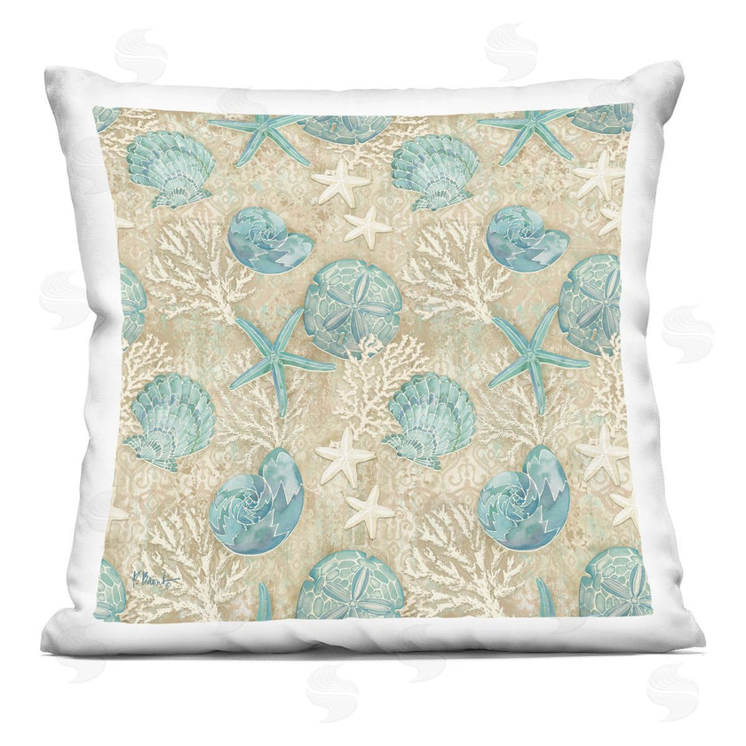 Paul Brent | Blue Seashells Coral Pattern