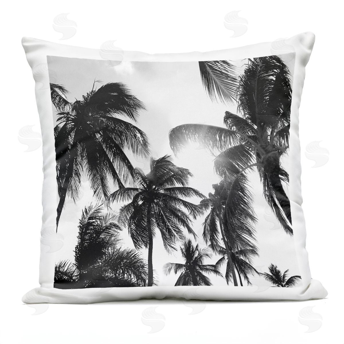 Tropical Summer Palm Trees View Outdoor Printed Pillow, Home Decor by Natalie Carpentieri
