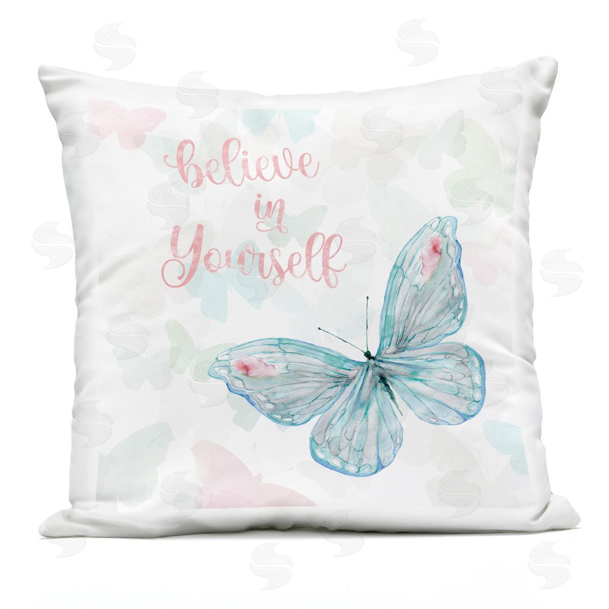 Believe In Yourself Butterfly Pattern Outdoor Printed Pillow, Home Decor by Carol Robinson