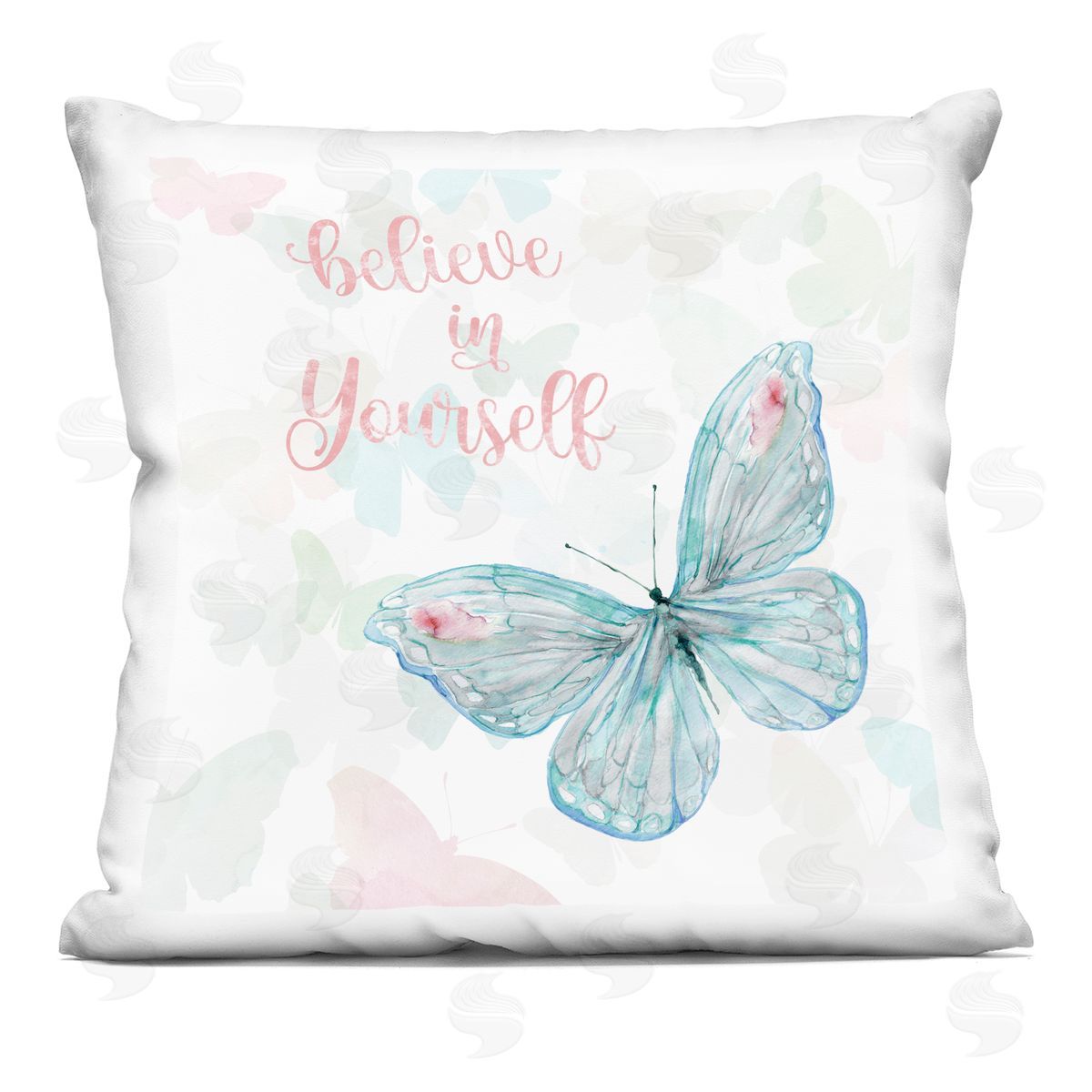Believe In Yourself Butterfly Pattern Decorative Printed Pillow, Home Decor by Carol Robinson