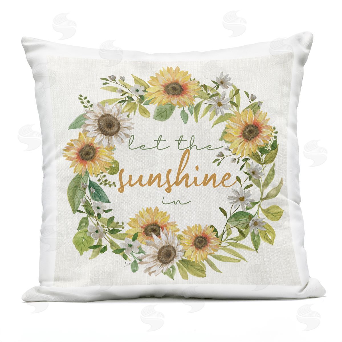 Let The Sunshine In Sunflowers Outdoor Printed Pillow, Home Decor by Nan
