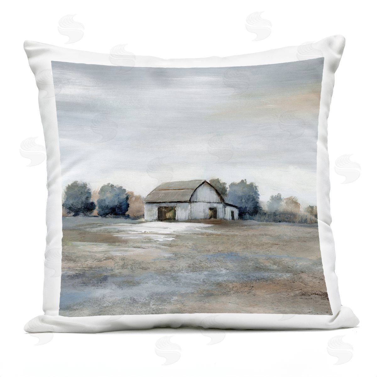 Countryside Nature Field Barn Outdoor Printed Pillow, Home Decor by Nan