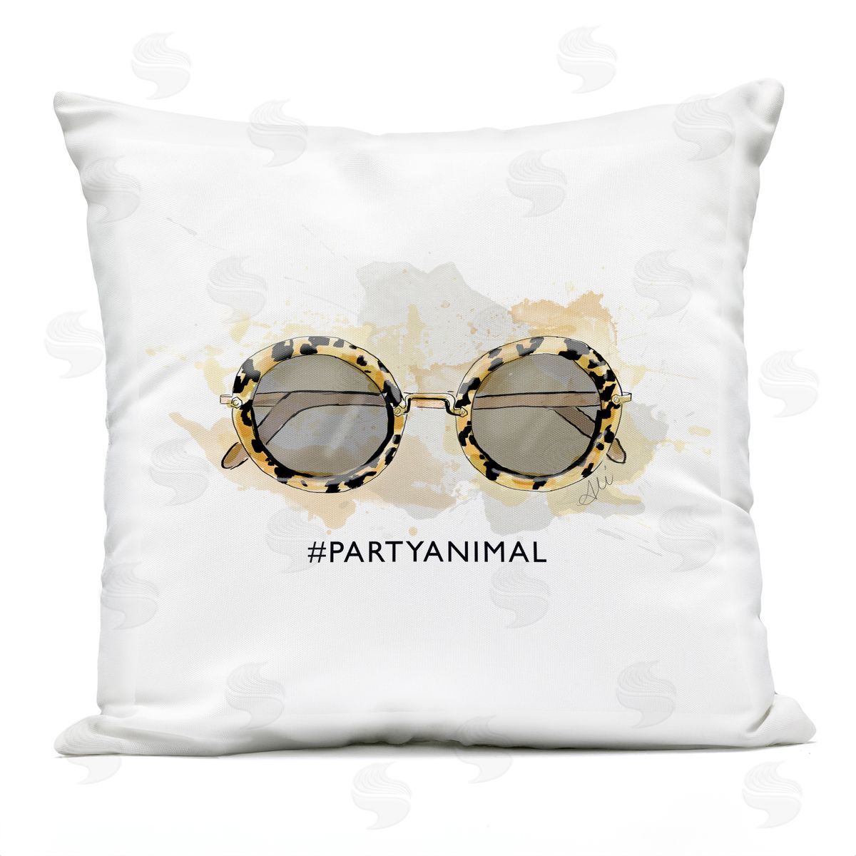 Party Animal Fashion Glam Sunglasses Outdoor Printed Pillow, Home Decor by Alison Petrie