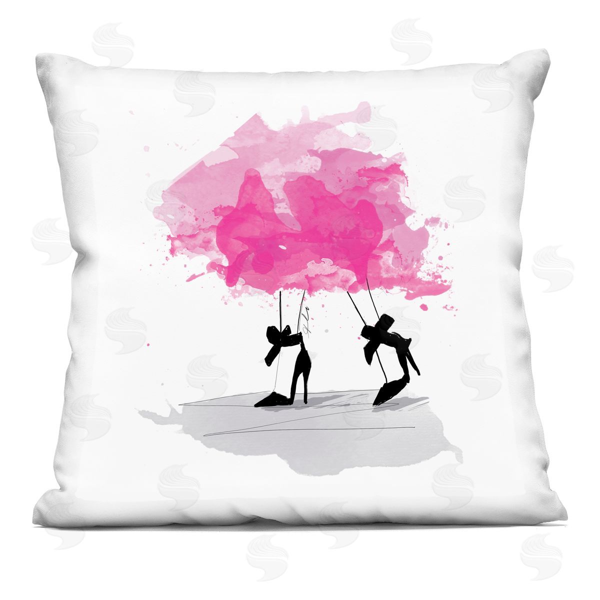 Modern Pink Heels Fashion Decorative Printed Pillow, Home Decor by Alison Petrie