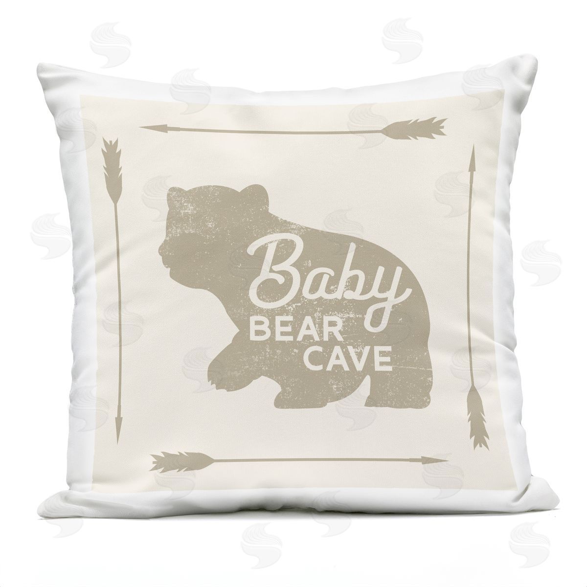 Baby Bear Cave Border Phrase Outdoor Printed Pillow, Home Decor by Stupell Studio