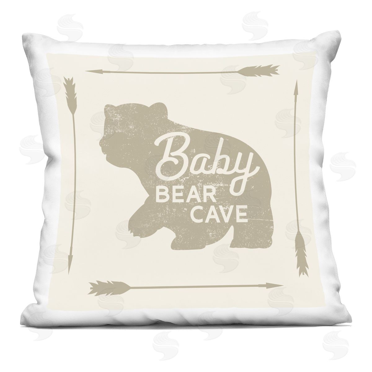 Baby Bear Cave Border Phrase Decorative Printed Pillow, Home Decor by Stupell Studio