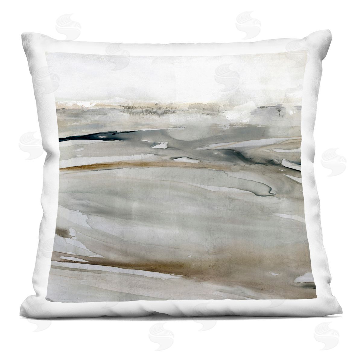 Abstract Beige Landscape Decorative Printed Pillow, Home Decor by Carol Robinson