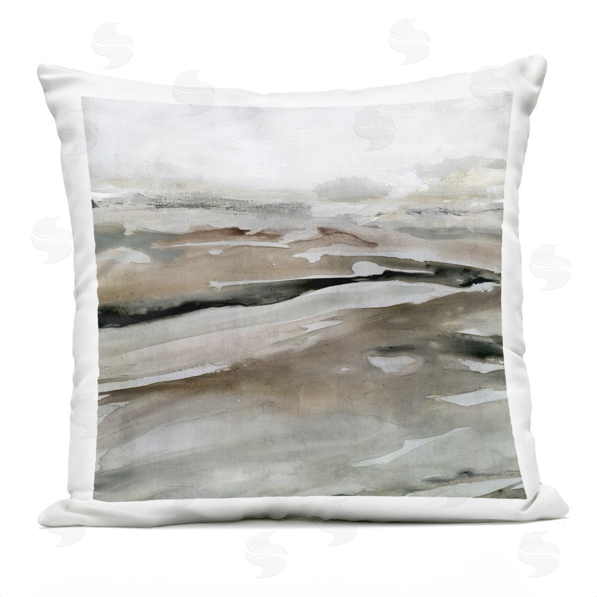 Abstract Landscape Brown Detail Outdoor Printed Pillow, Home Decor by Carol Robinson