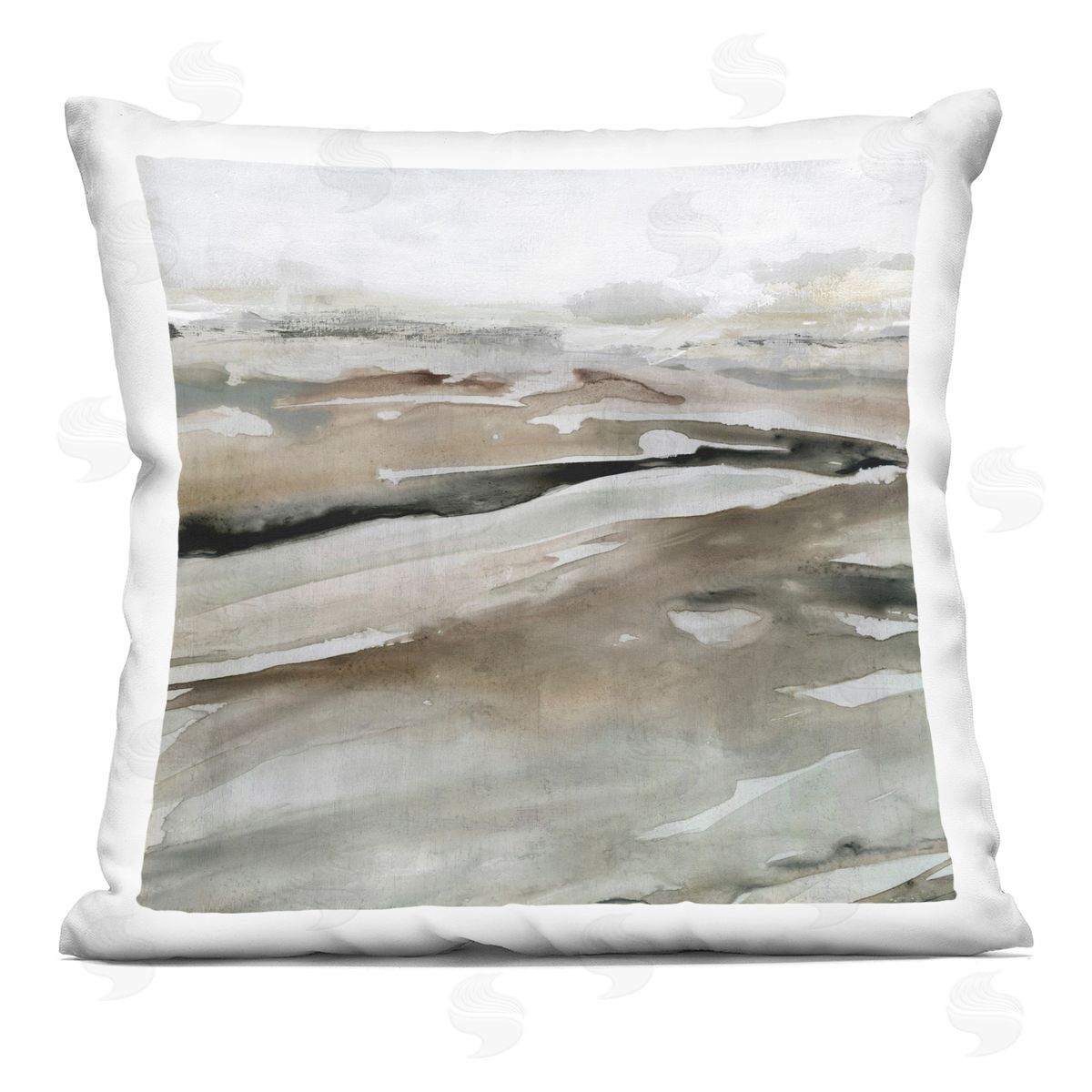 Abstract Landscape Brown Detail Decorative Printed Pillow, Home Decor by Carol Robinson