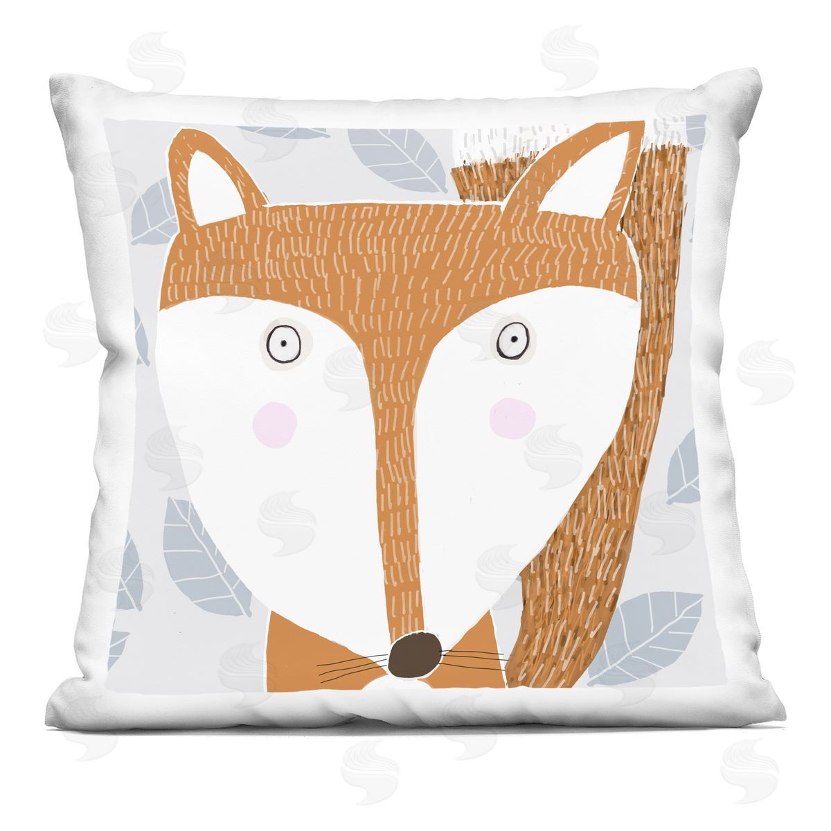 Orange Fox Wildlife Pattern Decorative Printed Pillow, Home Decor by Carla Daly