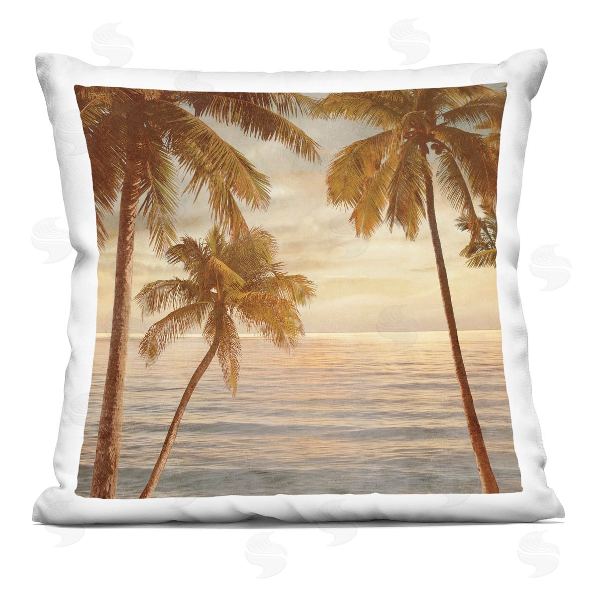 Palm Tree Beach Scenery Decorative Printed Pillow, Home Decor by John Seba