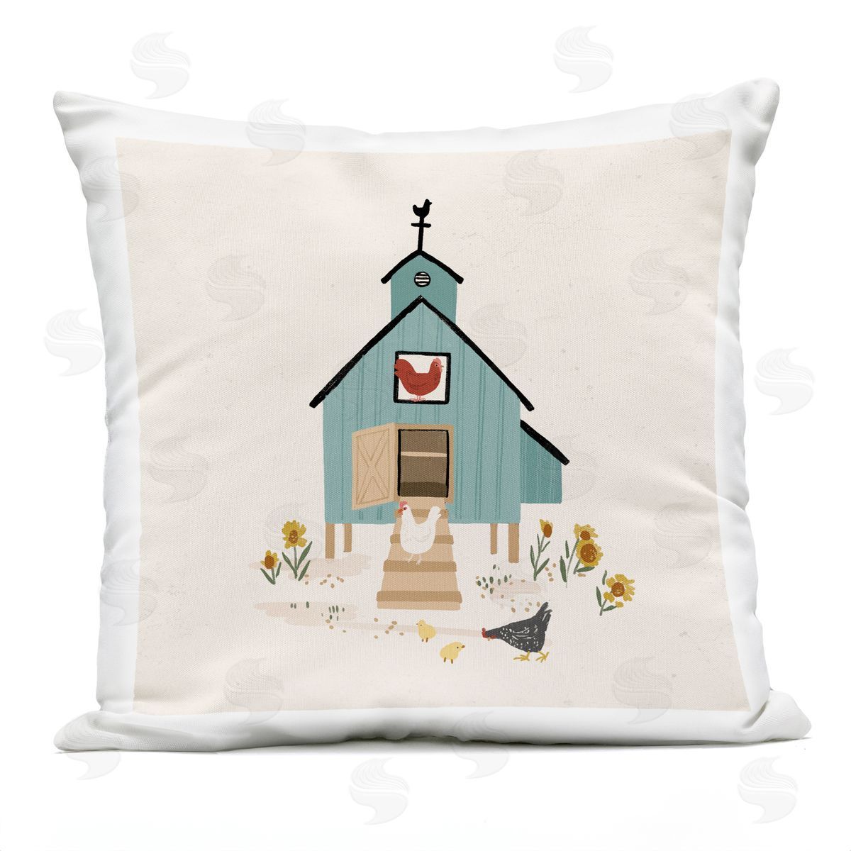 Casual Country Chicken Coop Outdoor Printed Pillow, Home Decor by Loni Harris