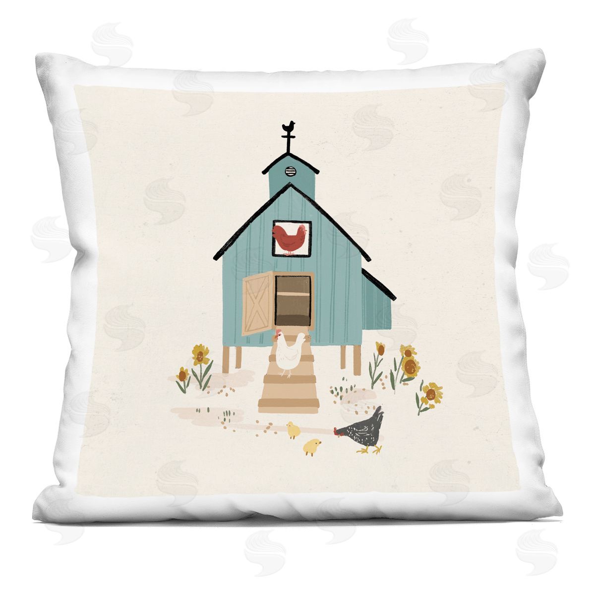 Casual Country Chicken Coop Decorative Printed Pillow, Home Decor by Loni Harris
