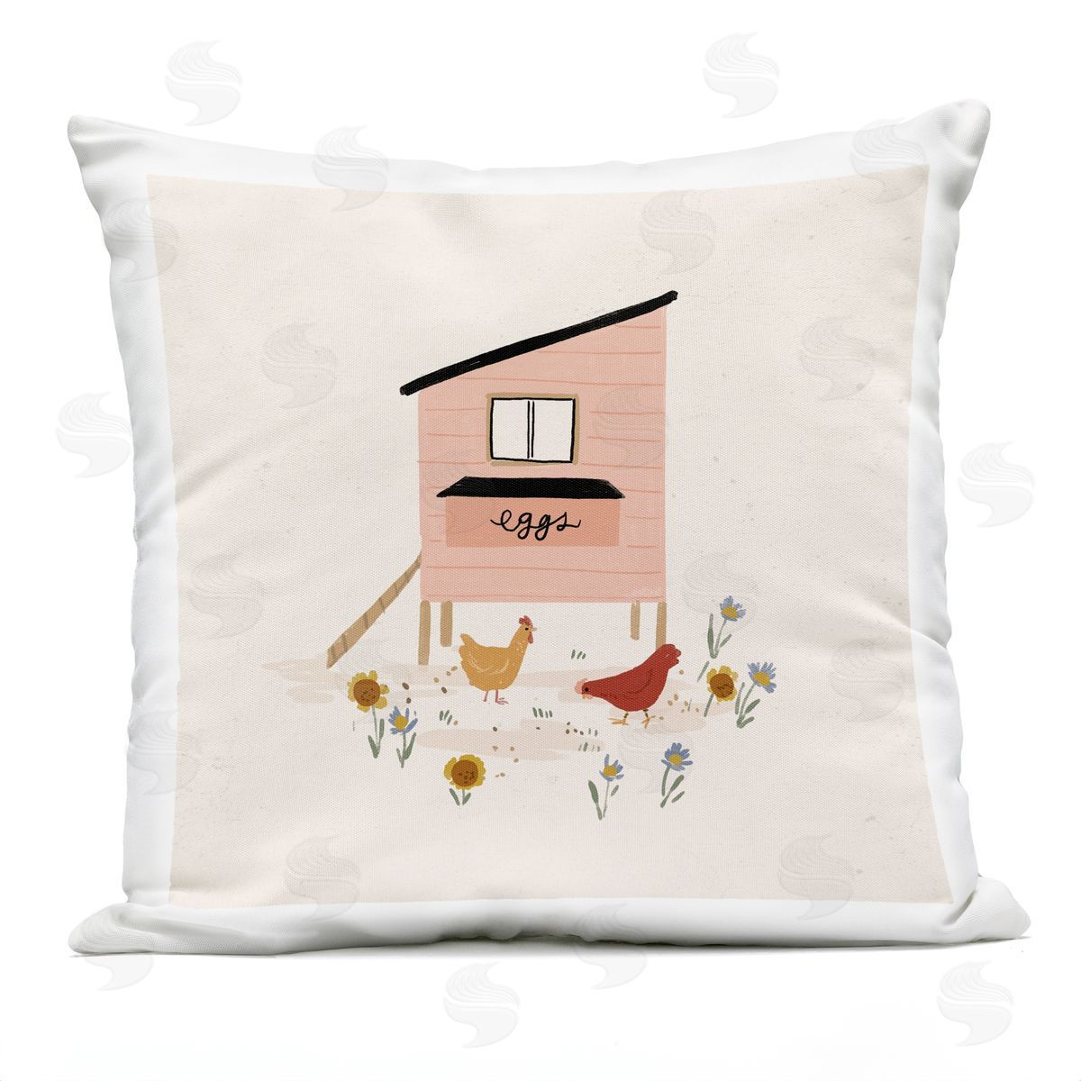 Farm Hen Country Coop Outdoor Printed Pillow, Home Decor by Loni Harris