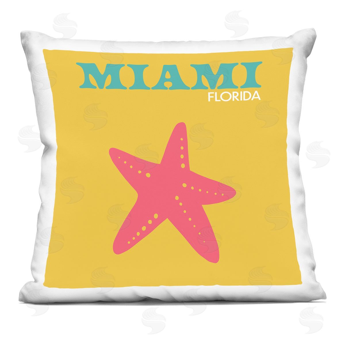 Miami Florida Summer Starfish Decorative Printed Pillow, Home Decor by The Saturday Evening Post