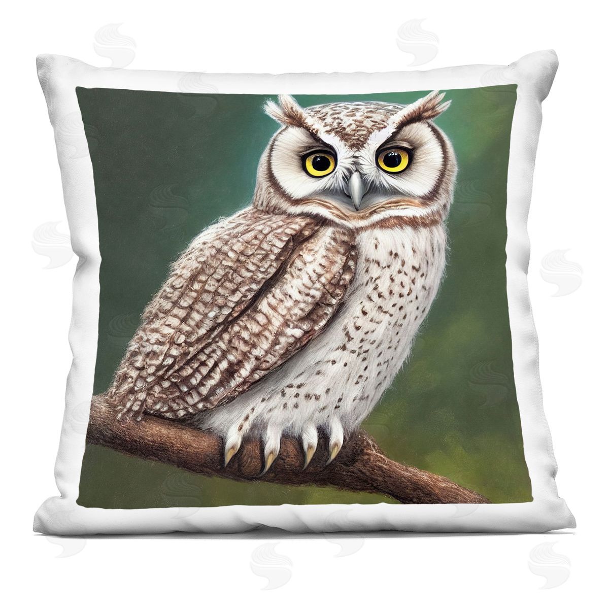 Owl Wildlife Nature Scene Decorative Printed Pillow, Home Decor by Alpenglow Workshop