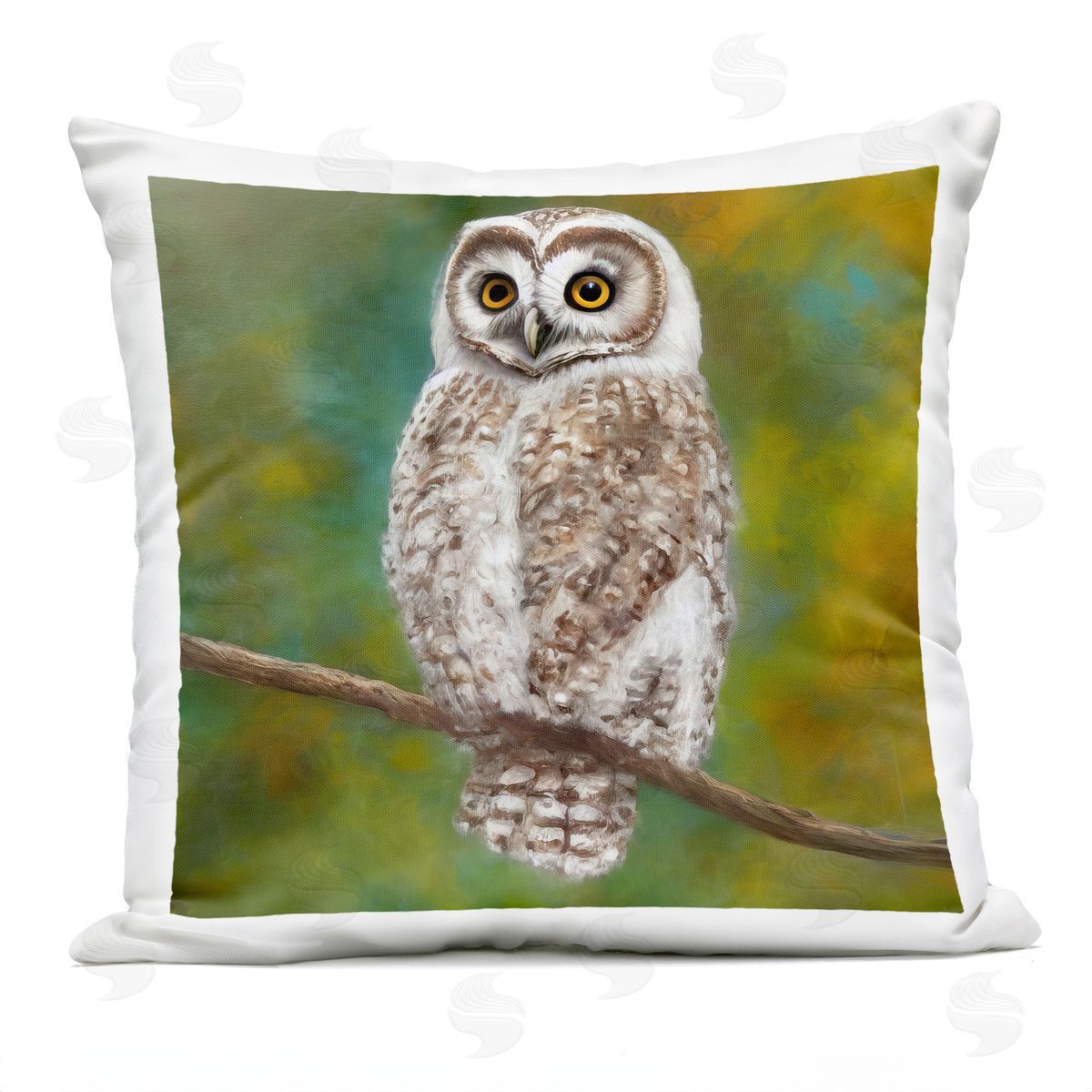 Graceful Owl Perched Nature Outdoor Printed Pillow, Home Decor by Alpenglow Workshop