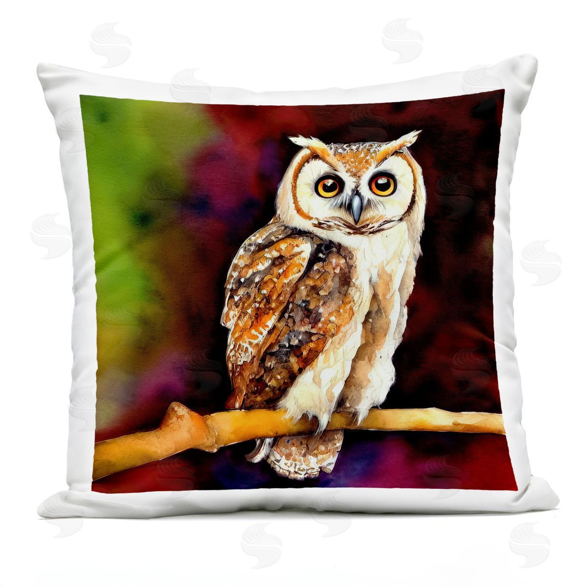 Vivid Owl Woodland Wildlife Outdoor Printed Pillow, Home Decor by Alpenglow Workshop
