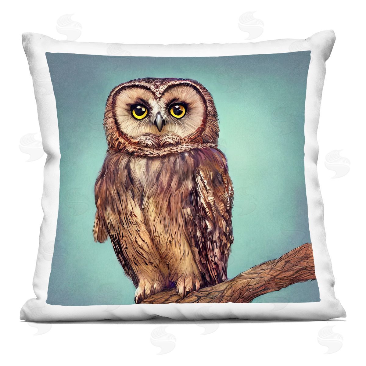 Baby Owl Gazing Nature Decorative Printed Pillow, Home Decor by Alpenglow Workshop