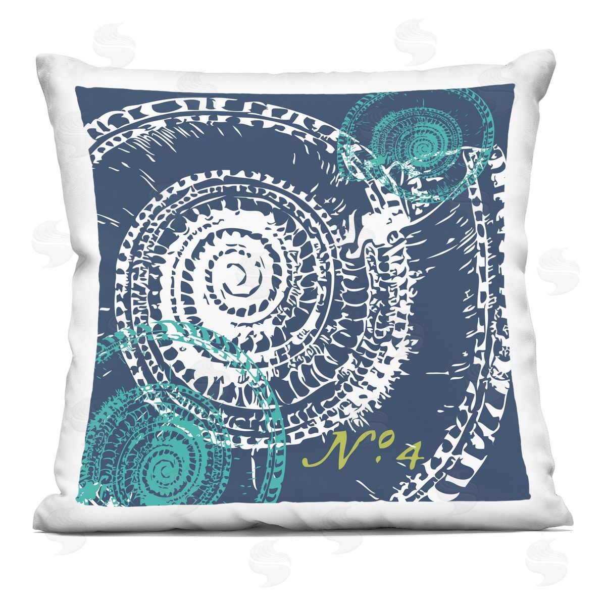Layered Nautilus Seashells Decorative Printed Pillow, Home Decor by Geoff Tygert
