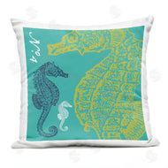 Geoff Tygert | Teal Seahorses Aquatic Pattern